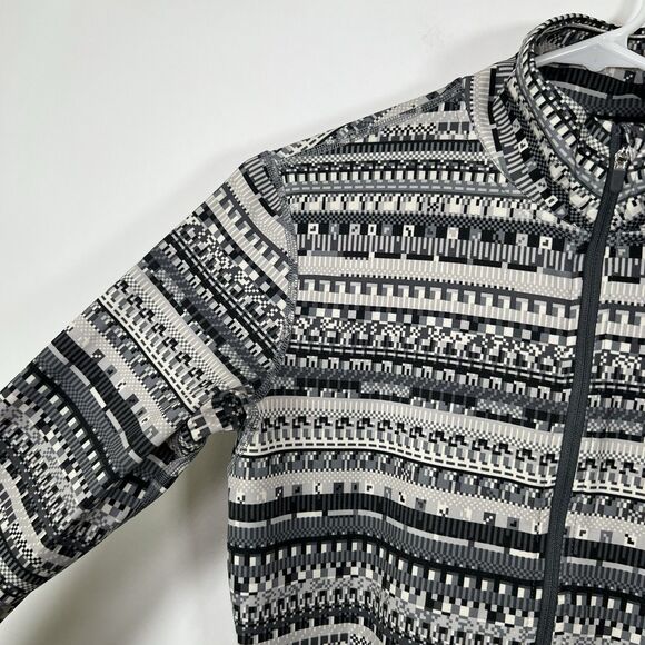 Nike Pro Dri-Fit Half Zip Pullover Jacket Womens Size Medium Gray Geometric - Picture 6 of 13